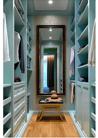 Параллельная гардеробная комната с большим зеркалом Орск